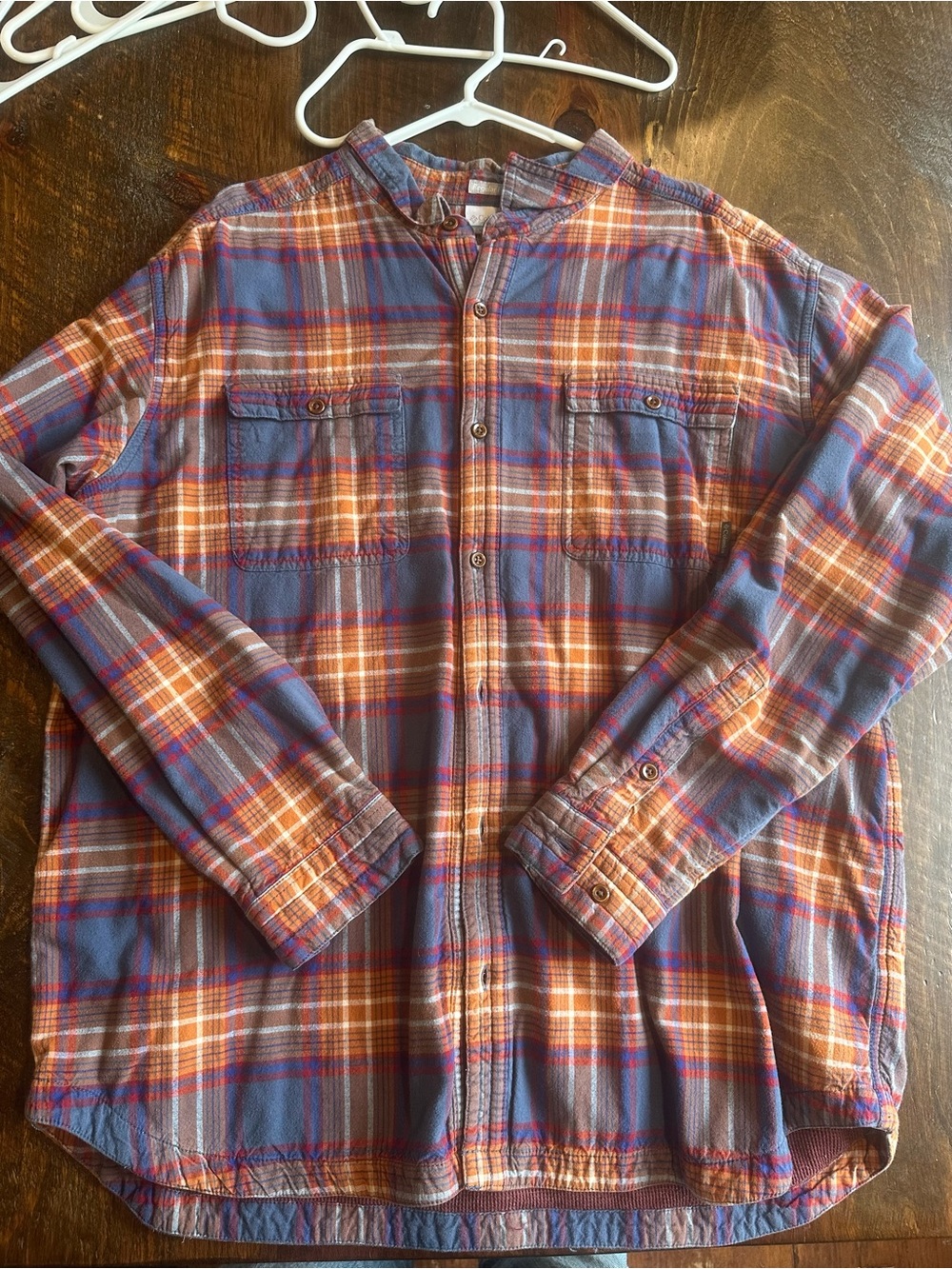 Columbia Men's Plaid Shirt Jacket in Blue & Brown